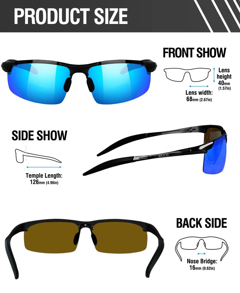 DUCO Mens Sports Polarized Sunglasses UV Protection Sunglasses for Men 8177s - Image 4